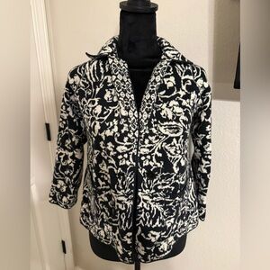 Anthropologie Black and White Floral Blazer Reversible